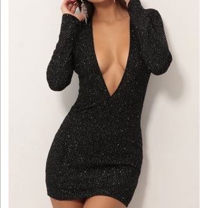 Black glitter dress